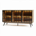 Meuble de rangement en bois et métal avec éclairage intégrée 150 x 40 x 80cm